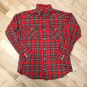 Vintage Pearl Snap Plaid Shirt Bar-F Men's
